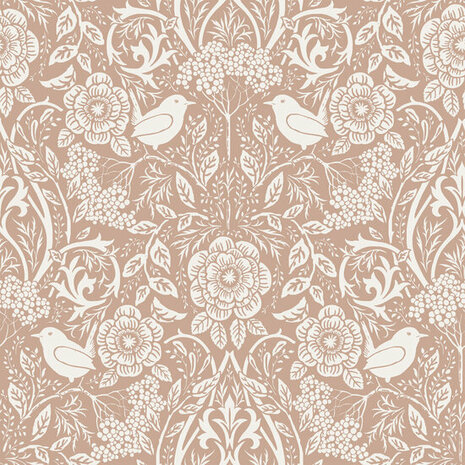 Esta Home Vintage Flowers oranje - roze - terracotta 139324 - Terracotta - Roze - Oranje Behang