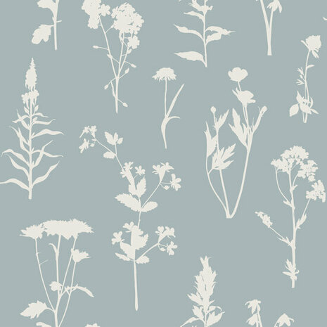 Esta Home Vintage Flowers blauw 139394 - Blauw Behang