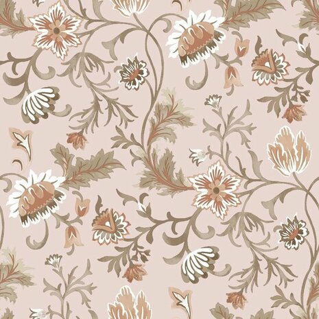 Esta Home Vintage Flowers roze 139478 - Roze Behang