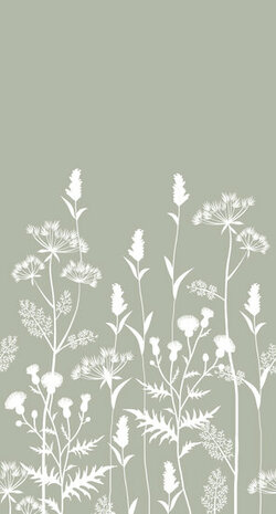 Esta Home Vintage Flowers groen 159214 - Groen Behang