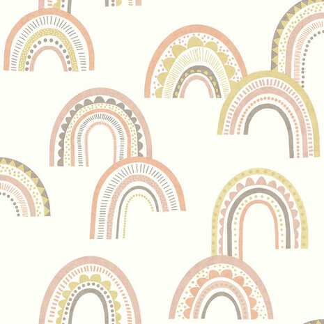 Dutch Wallcoverings Dream Catcher Rainbow Blush - Oranje 13280 Behang