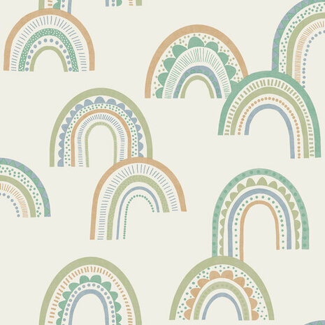 Dutch Wallcoverings Dream Catcher Rainbow Groen - Teal 13283 Behang