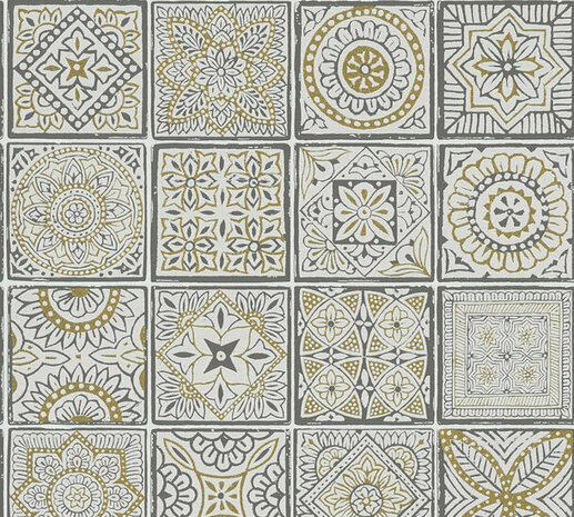 AS Creation Terra - 38921-2 - 389212 Goud / Wit Behang