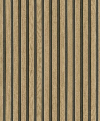 houten lamellen vinyl op vlies Behang