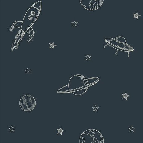 Esta Home To the Moon and Back 139422 - Blauw Behang