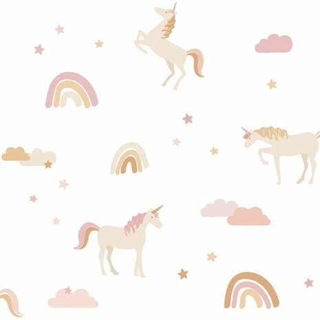 Esta Home To the Moon and Back 139581 - Wit - Terracotta - Roze - Multicolour Behang