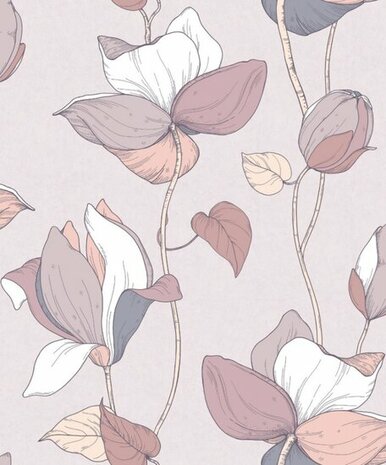 Noordwand Flora MB 47474 Paars - Roze Behang