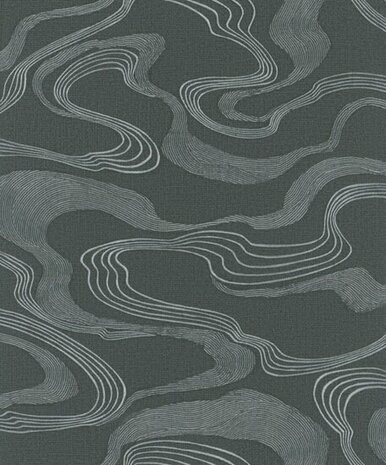 Noordwand Kumano 34537 Zwart - Metallic Behang
