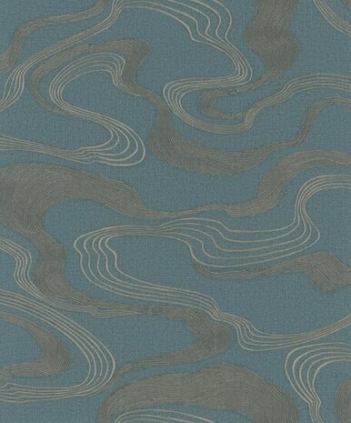 Noordwand Kumano 34538 Blauw - Metallic Behang