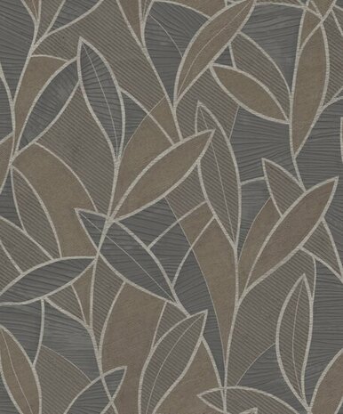 Noordwand Allure AL26234 Grijs - Bruin - Metallic Behang