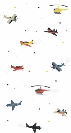 Noordwand Kids Walls Little Adventures 45819 Wit - Blauw - Rood - Geel Behang