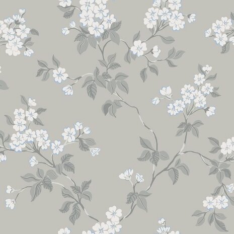Dutch Wall Decor Blommor & Blad 679-01 Grijs Behang