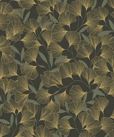 Dutch Wallcoverings Attitude A64402 Zwart - Goud Behang