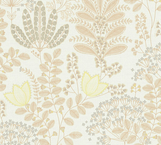 AS Creation Famous Garden - 39349-1 / 393491 Crème Behang