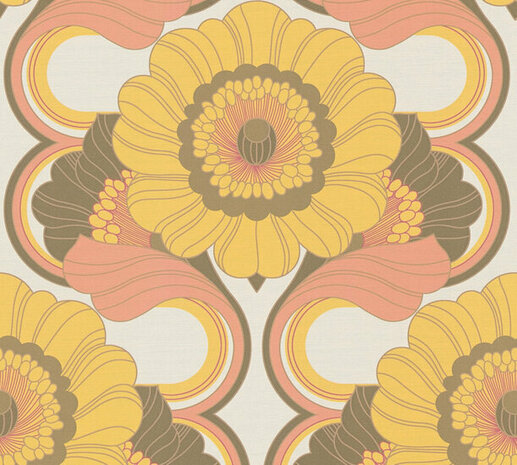 AS Creation Retro Chic - 39530-4 / 395304 Bruin - Geel Behang