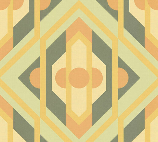 AS Creation Retro Chic - 39531-2 / 395312 Groen - Geel Behang