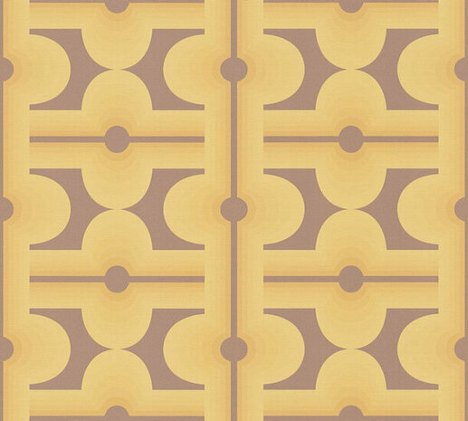 AS Creation Retro Chic - 39533-4 / 395334 Bruin - Geel Behang