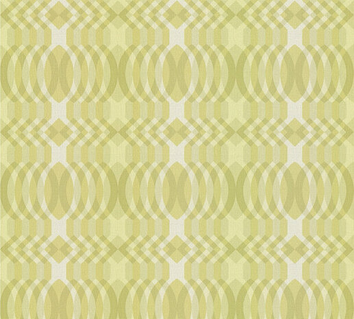 AS Creation Retro Chic - 39534-1 / 395341 Groen - Crème Behang