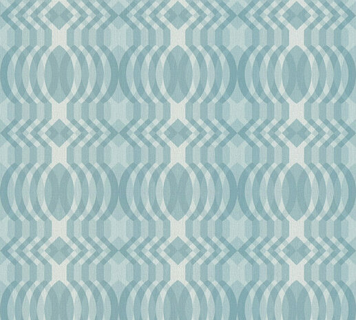AS Creation Retro Chic - 39534-2 / 395342 Blauw - Crème Behang
