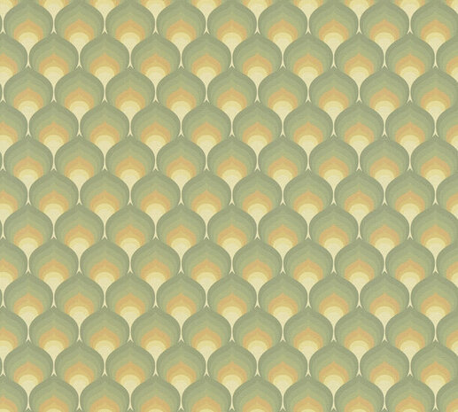 AS Creation Retro Chic - 39538-1 / 395381 Groen - Geel Behang