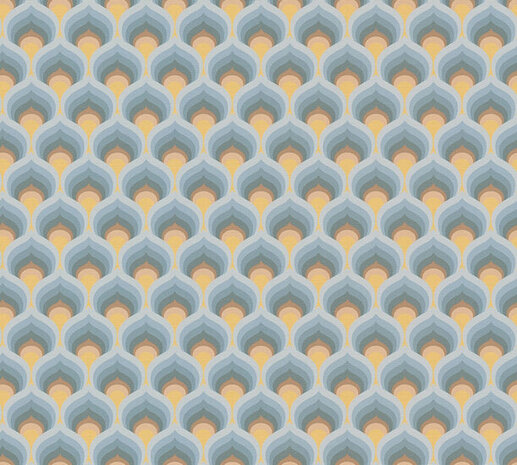 AS Creation Retro Chic - 39538-3 / 395383 Blauw - Bruin Behang