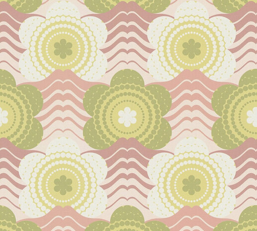 AS Creation Retro Chic - 39539-1 / 395391 Roze - Groen Behang