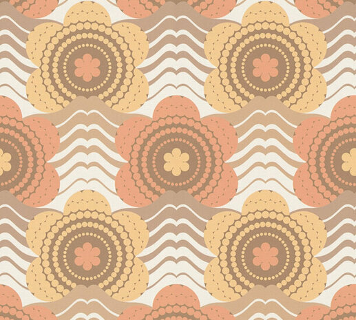 AS Creation Retro Chic - 39539-3 / 395393 Bruin - Oranje Behang