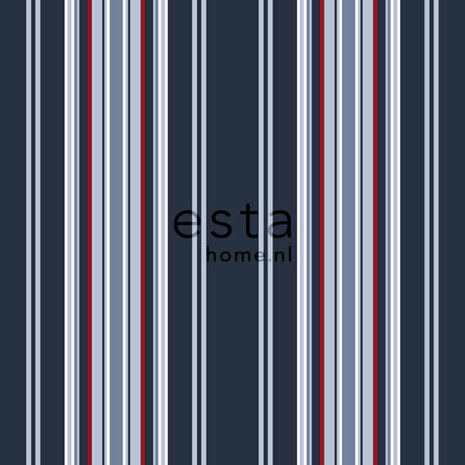Esta Home Strepen 136419 Rood Blauw Behang