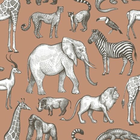Esta Home Jungle 139512 Terracotta Behang