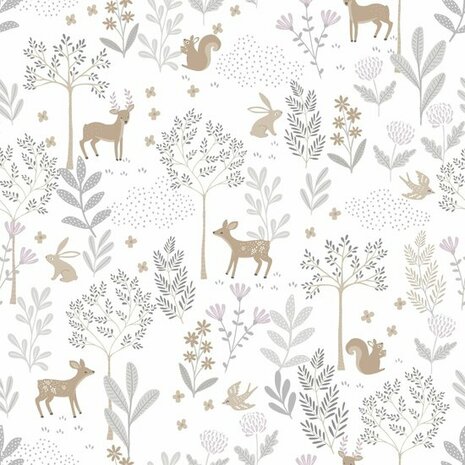 Esta Home Dieren Bos 139520 Paars Behang