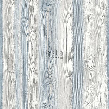 Esta Home Hout 148626 Grijs Blauw Behang