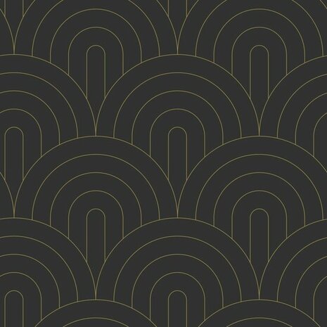 Esta Home Art Deco 139742 Zwart Goud Behang