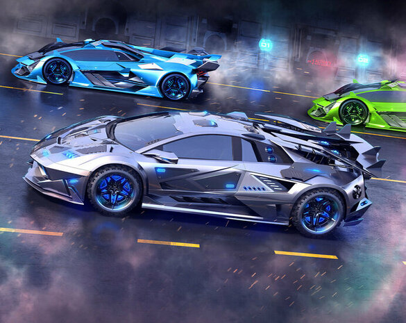 Walltastic Neon Supercars 46979-6P Behang
