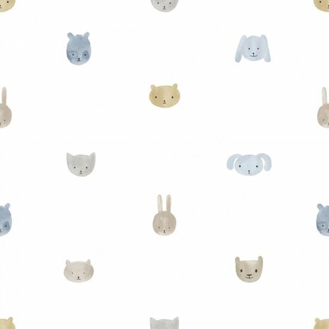 Noordwand Happy 14813 Wit Blauw Grijs Behang