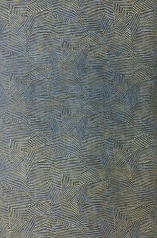 Casamance Nature Précieuse - Textures 76543874 - Blauw / Metallic Goud Behang