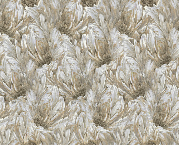 Dutch First Class Roberto Cavalli 9 21007 - Zilver / Beige Metallic Behang