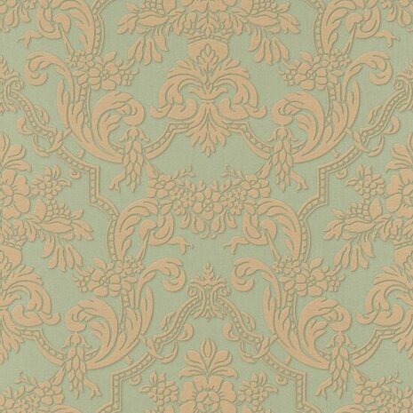 Rasch Trianon XIII 570632 Groen / Goud Behang
