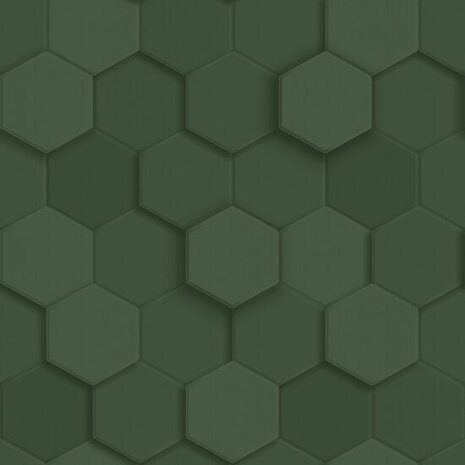 Origin Wallcoverings 3D Reflections 347852 - Groen Behang