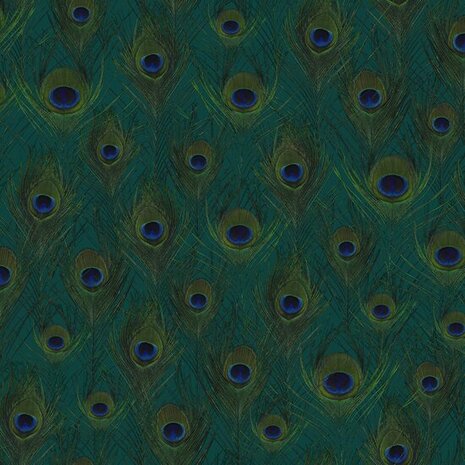 Origin Wallcoverings Luxury Skins 347764 - Groen / Blauw Behang