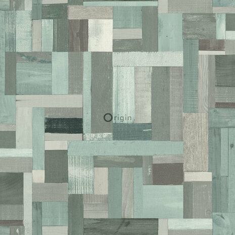 Origin Wallcoverings Matières 337225 - Blauw / Groen Behang