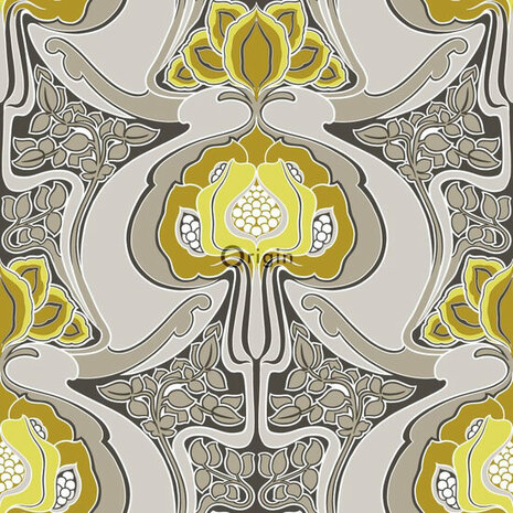 Origin Wallcoverings Urban Funky 347206 - Grijs / Geel Behang