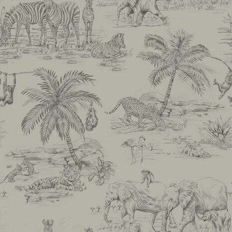 Origin Wallcoverings Wunderkammer 347443 - Grijs Behang