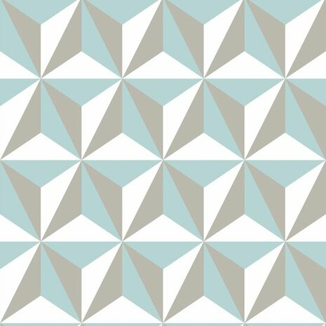 Origin Wallcoverings Wunderkammer 347446 - Wit / Blauw / Groen Behang