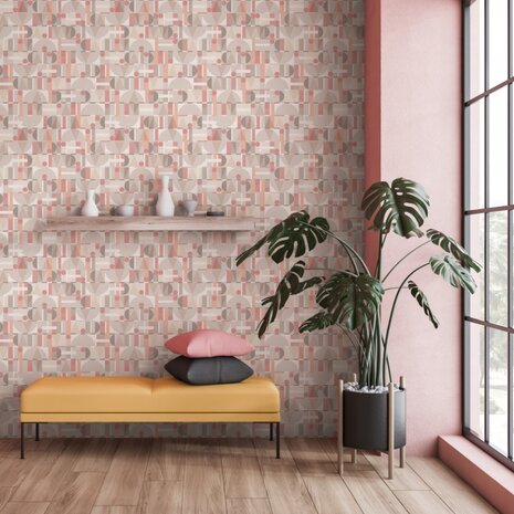 Noordwand Leyla 81644 Roze - Grijs