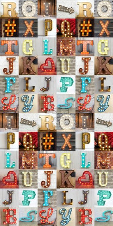 Esta #FAB Light letters vlies wallpaper XXL 158816 - Rood - Oranje - Blauw