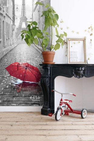 Esta #FAB Red umbrella vlies photowallXL 158811 - Zwart - Rood