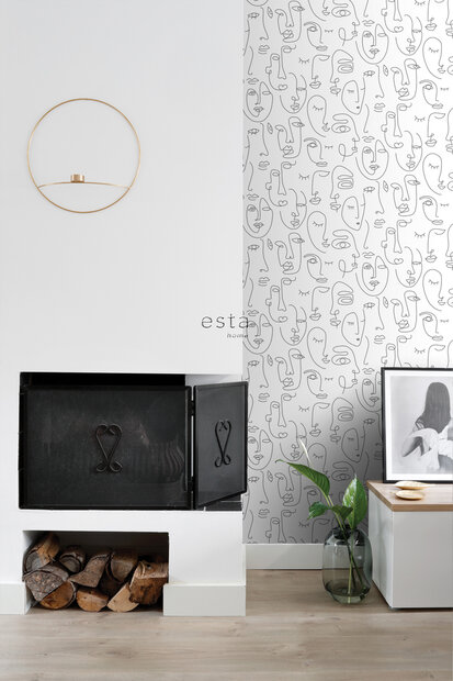 Esta Home Black &amp; White 139145 (incl. Gratis Lijm*) - Zwart Wit