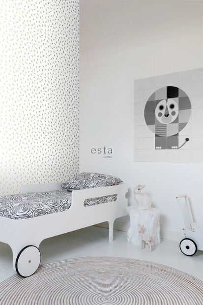 Esta Home Black &amp; White 139127 (incl. Gratis Lijm*) - Wit - Goud
