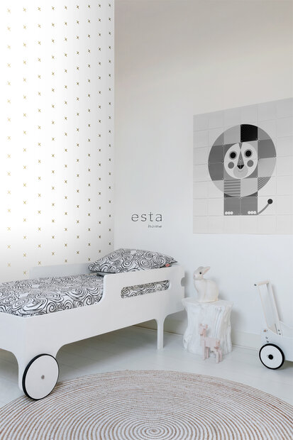Esta Home Black &amp; White 139129 (incl. Gratis Lijm*) - Wit - Goud