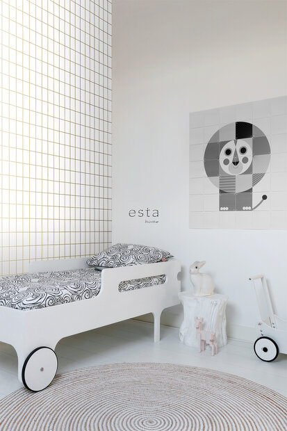 Esta Home Black &amp; White 139131 (incl. Gratis Lijm*) - Wit - Goud